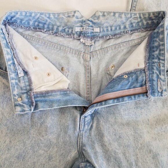 LA Gear Vintage Baggy Y2K Jeans High Rise Tapered SIZE 9 Light Wash Skater - Picture 8 of 14